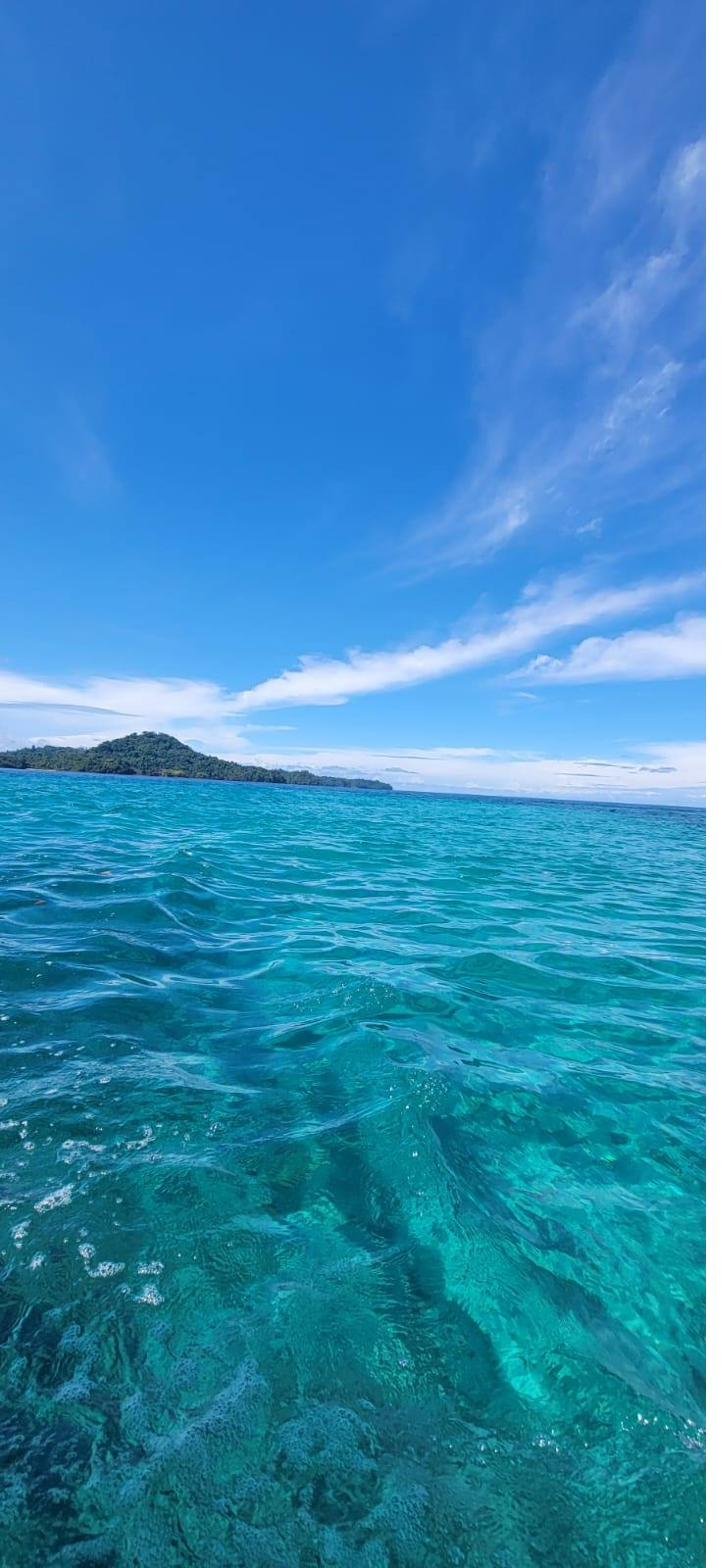 Coiba turquoise waters and island